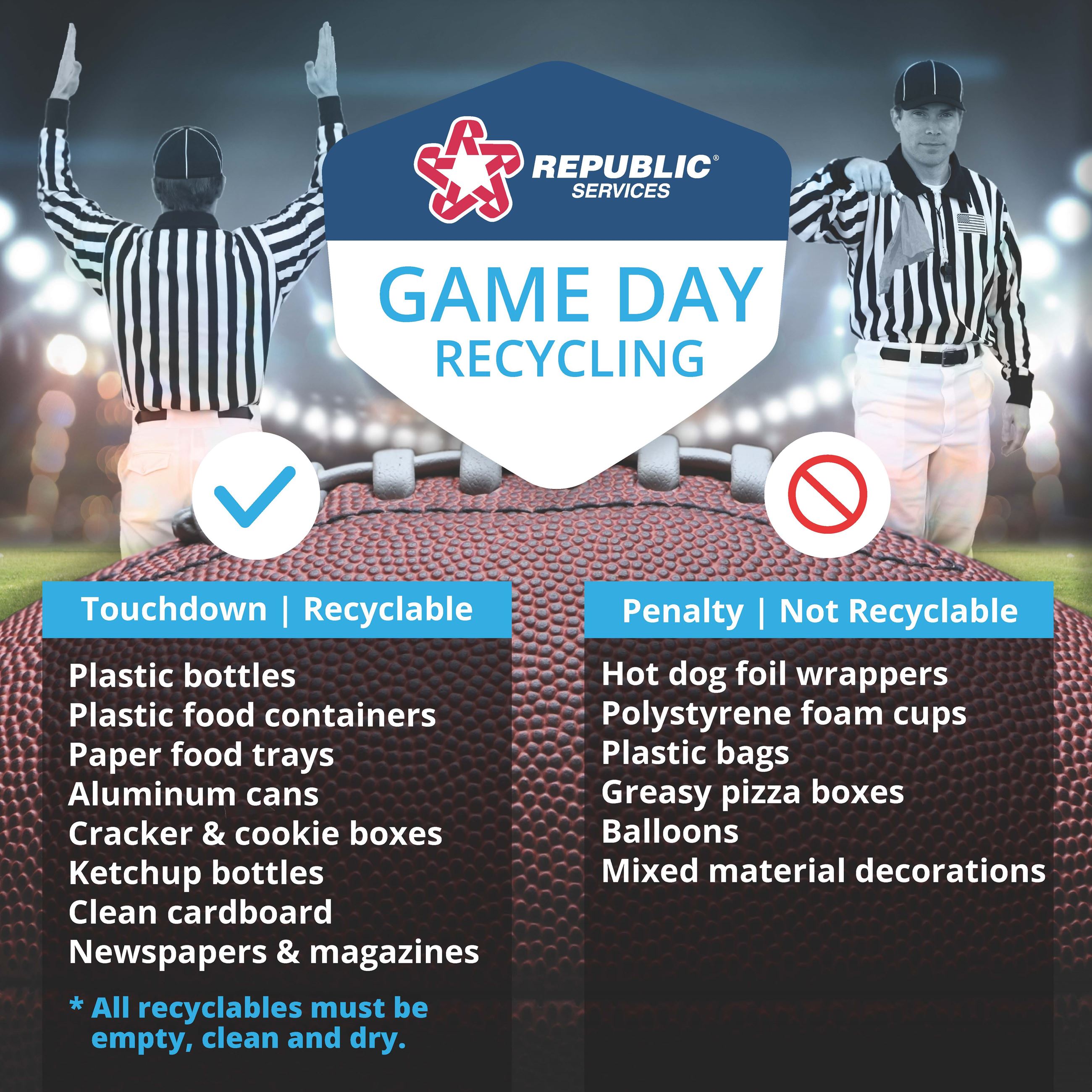 Football Season Recycling Tips